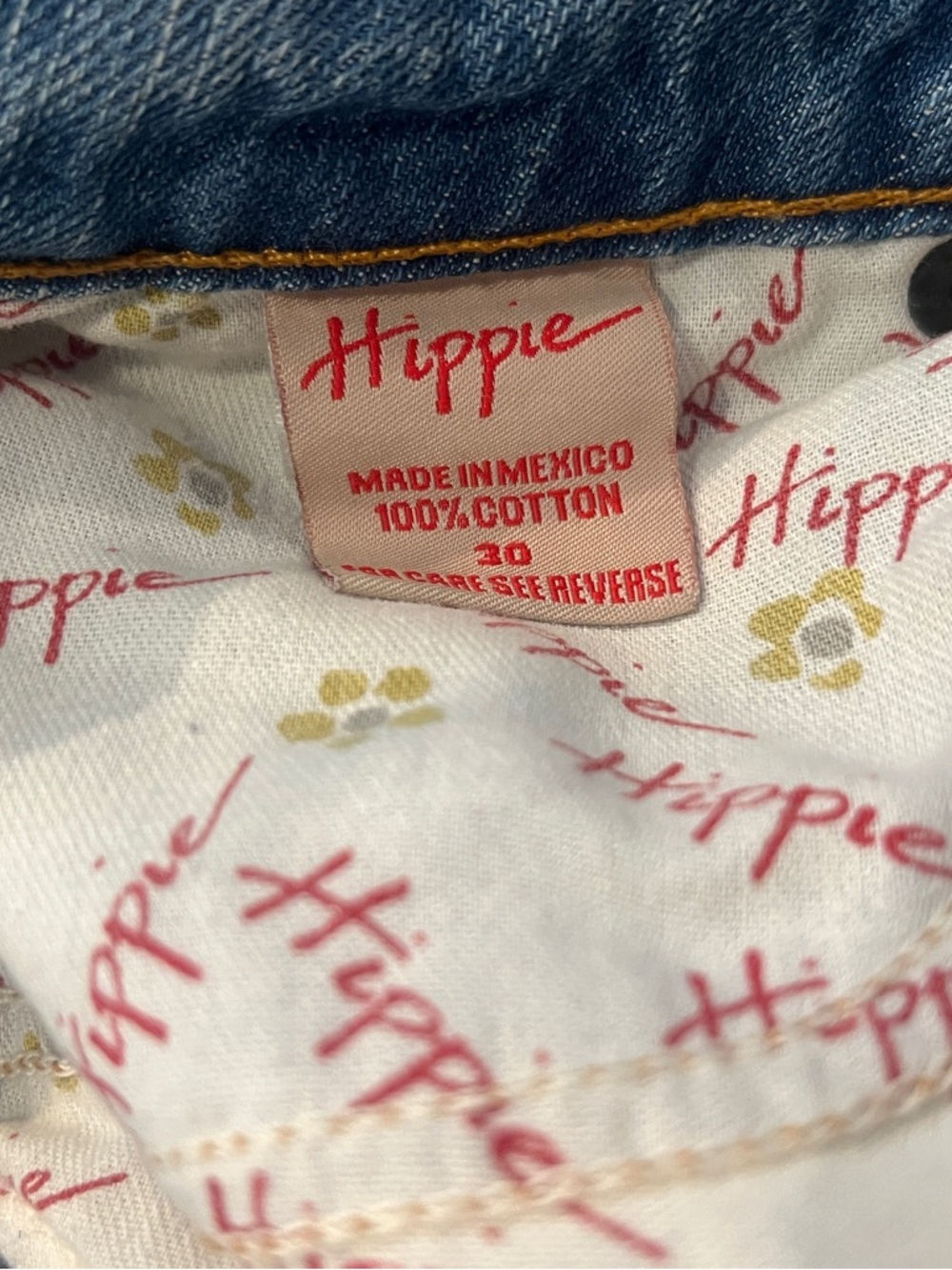 Y2K Hippie Unicorn Embroidered Rare Grunge Jeans - Picture 6 of 10
